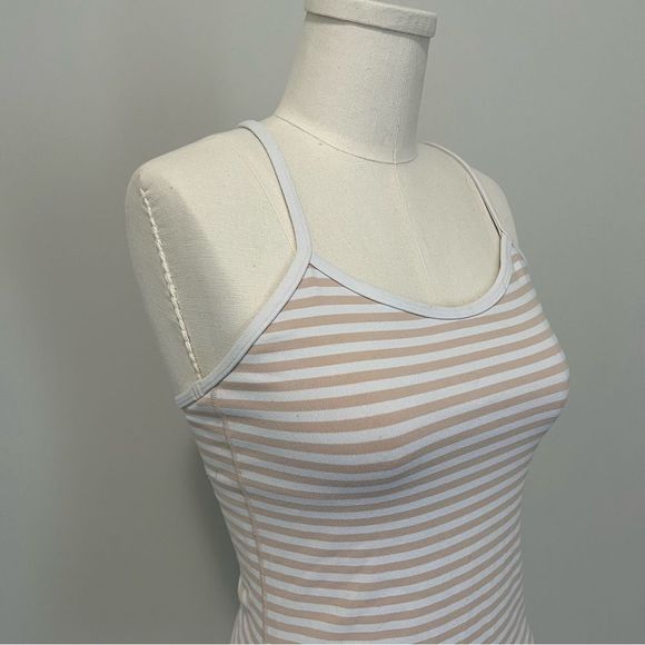Lululemon Power Y Tank Top Narrow Bold Stripe White Nude - Picture 8 of 16
